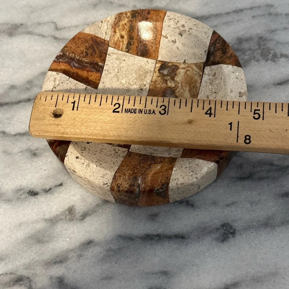 Rare Checkered Stone/ marble ash tray